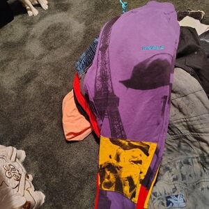 Purple Graphic Sweatshirt with Eiffel Tower Design staple sz xxl